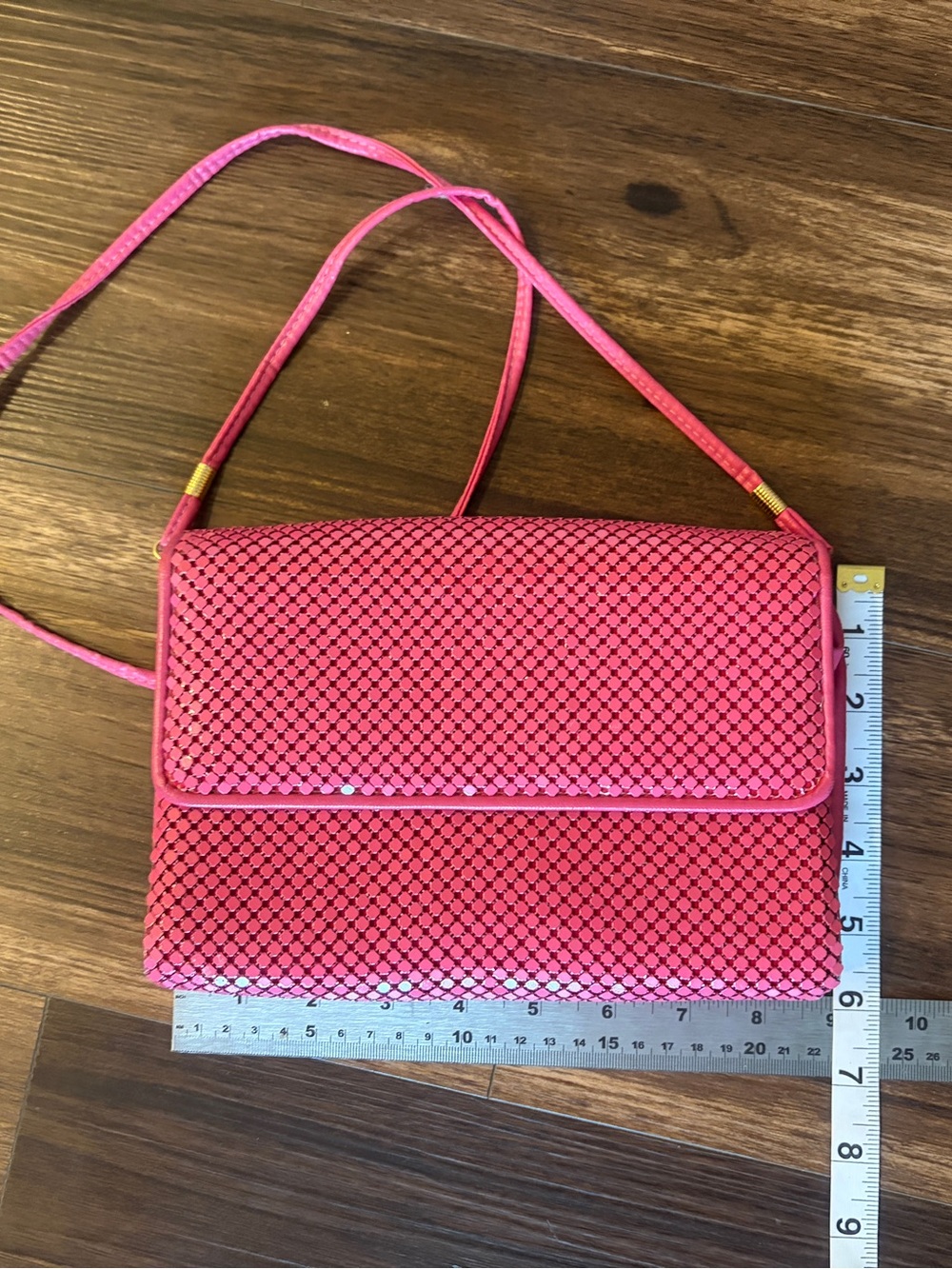 Vintage Pink chain metal Women's Crossbody Bag - Picture 8 of 8